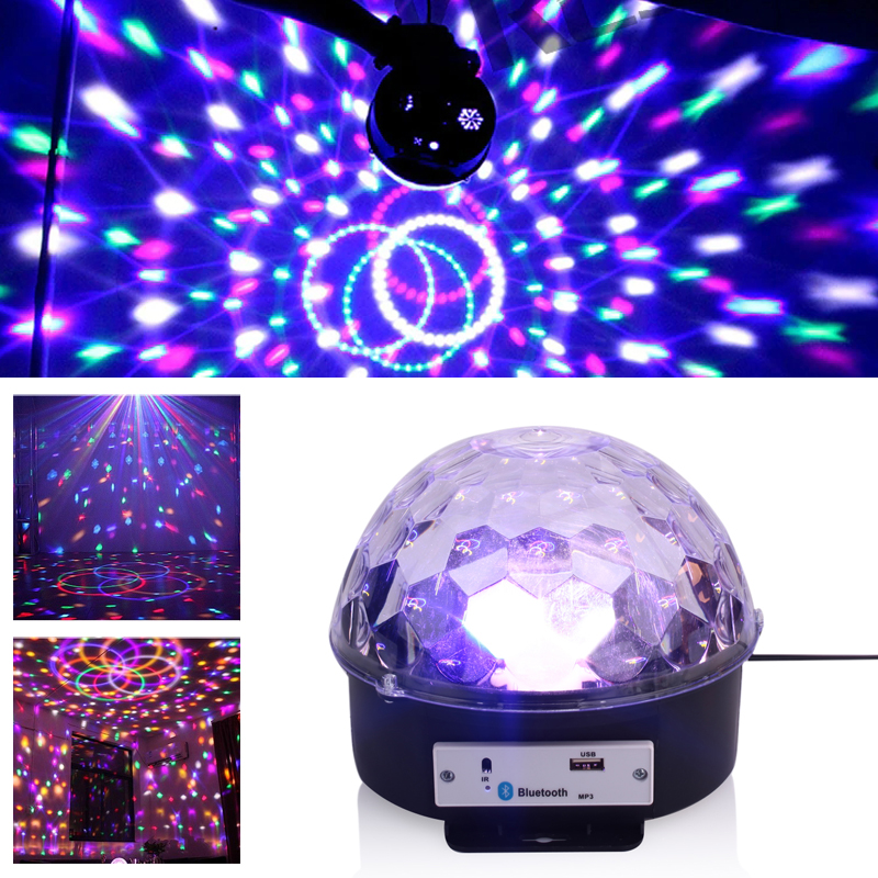 Đèn LED 2 in 1 Kết Nối Bluetooth, Tích Hợp Loa  Âm Thanh Sống Động, Cảm Ứng Xoay Pha Lê 7 Màu Nháy Theo Nhạc
