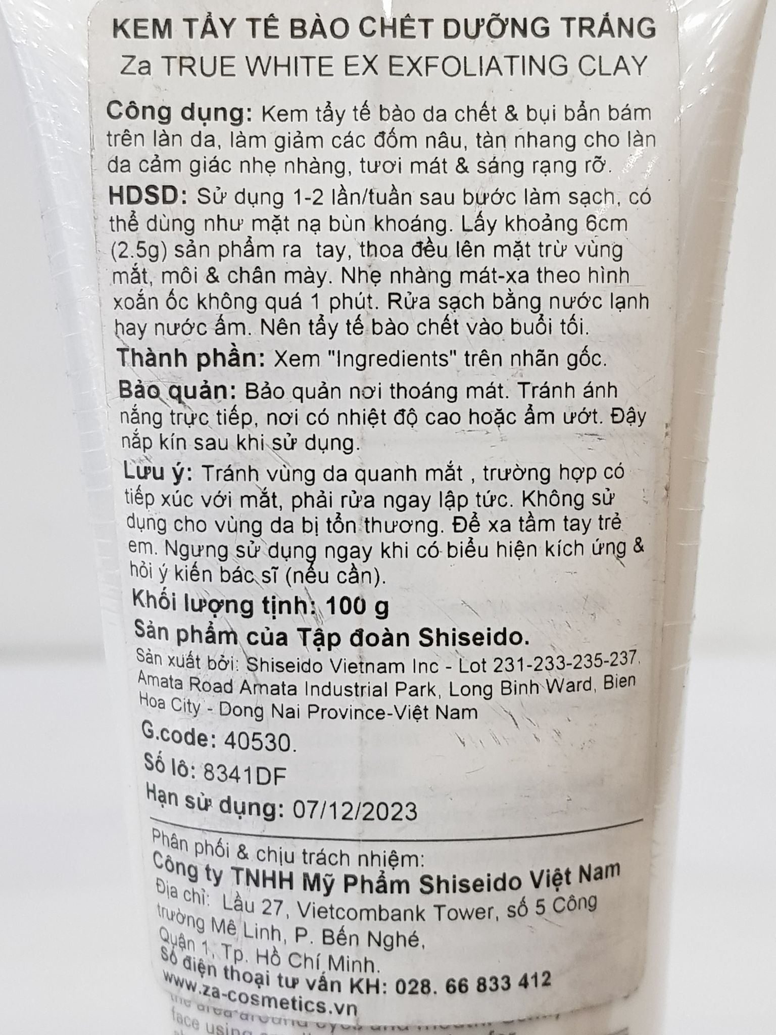 [HCM]Kem Tẩy Tế Bào Chết Da Mặt ZA True White 100g
