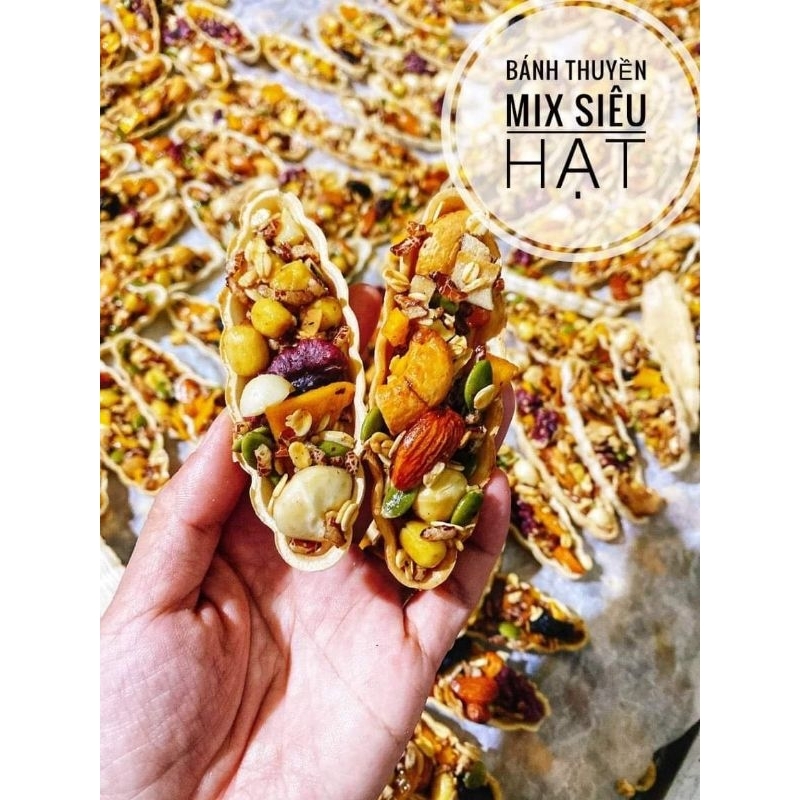 BÁNH THUYỀN MIx HẠT DINH DƯỠNG CAO CẤP ( túi zip 500g)ship hỏa tốc