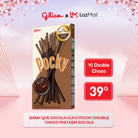 Hộp Lẻ - Bánh Que Socola Glico Pocky Double Choco Phủ Kem Socola