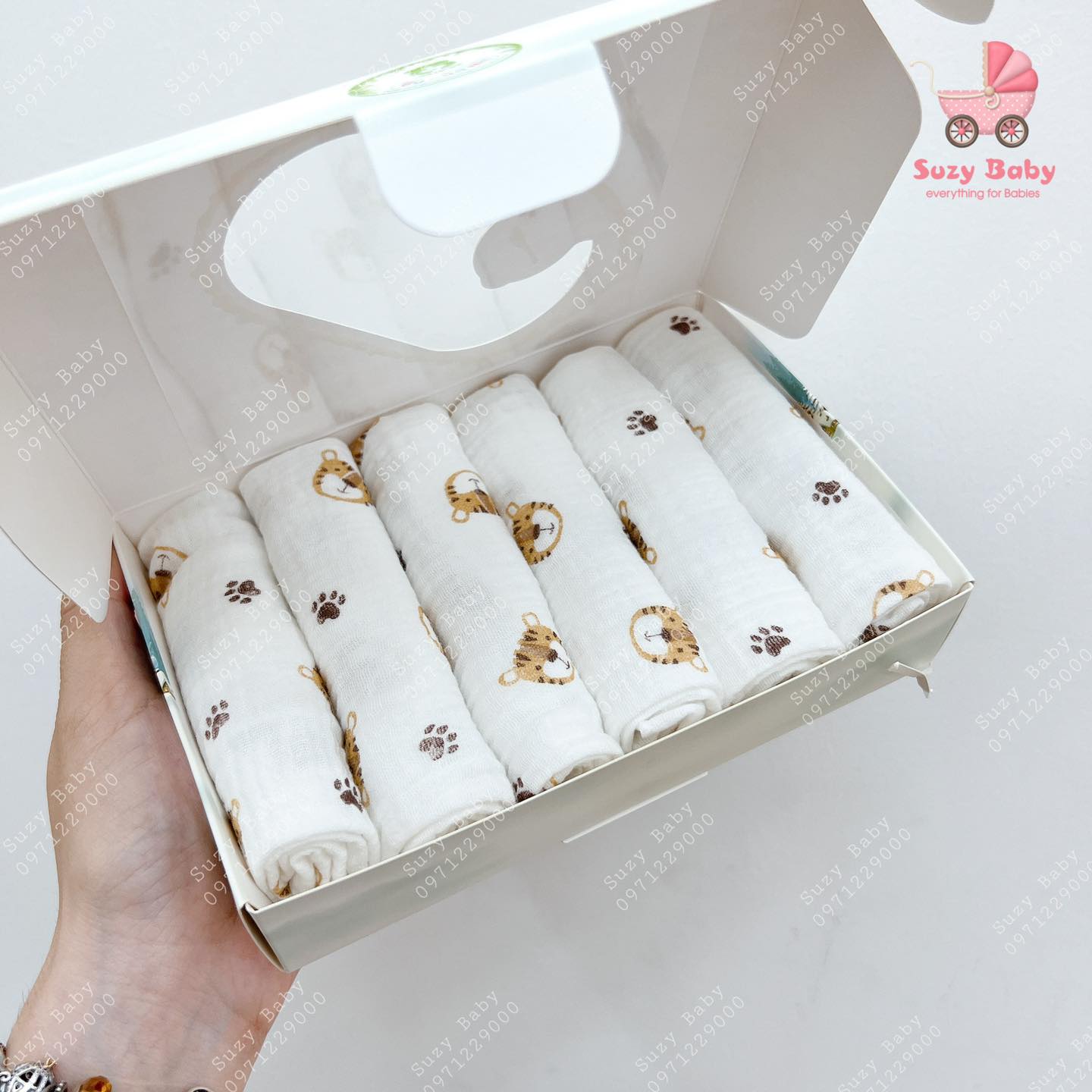KHĂN SỮA NHĂN MIPBI CAO CẤP ( HỘP 6 CÁI)