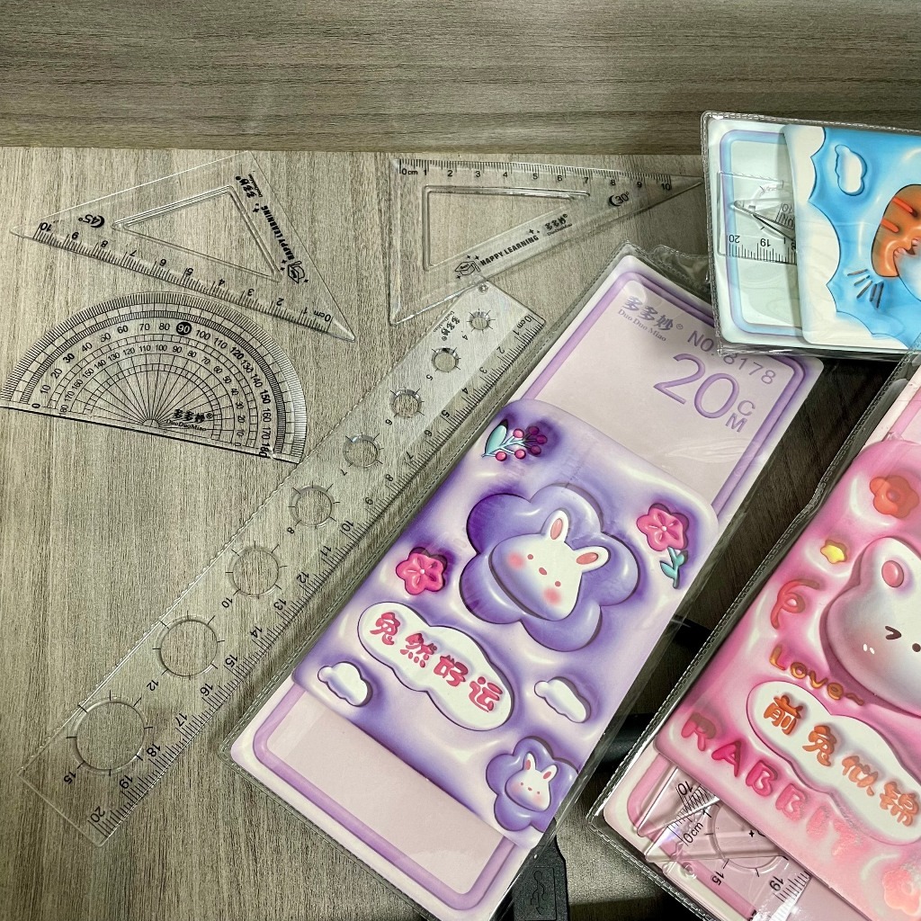 Bộ thước eke cứng cho bé làm dụng cụ học tập