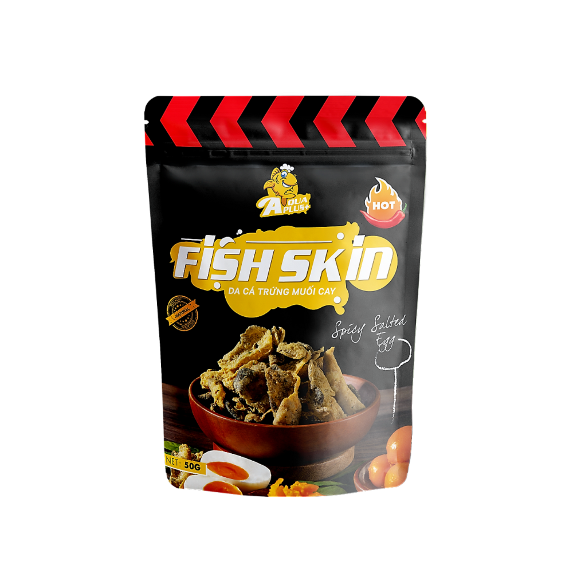 [HCM]Snack Da cá Basa lắc Trứng muối cay AQUA PLUS 50g