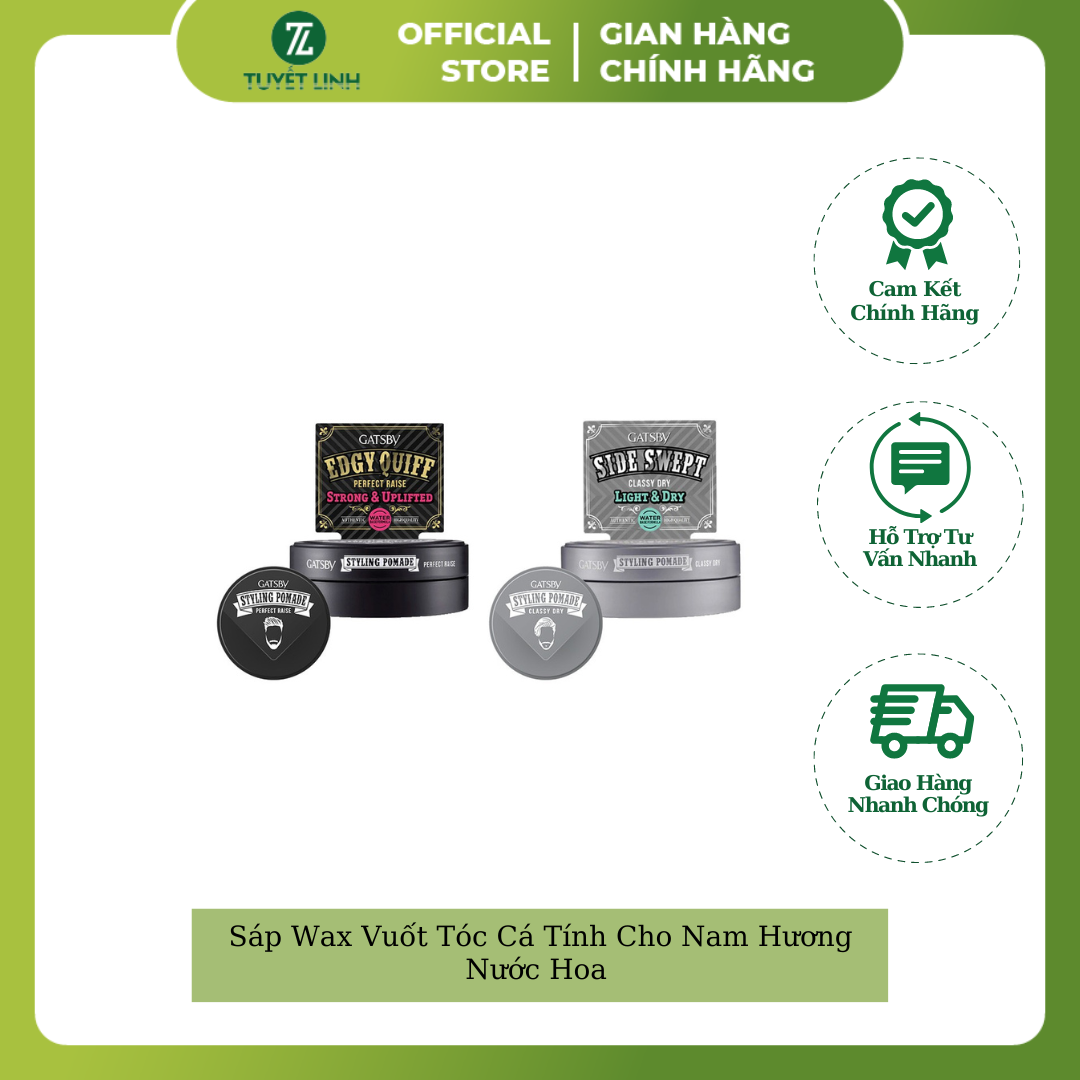 Sáp Wax Vuốt Tóc Cá Tính Cho Nam Hương Nước Hoa Lôi Cuốn Nồng Nàn Gatsby Pomade Perfect Raise Wax Hair Strong Hold Styling Hair Cream Pomade For Men Style Restoring Long-Lasting Hair Mud 75g (Product From Indonesia)