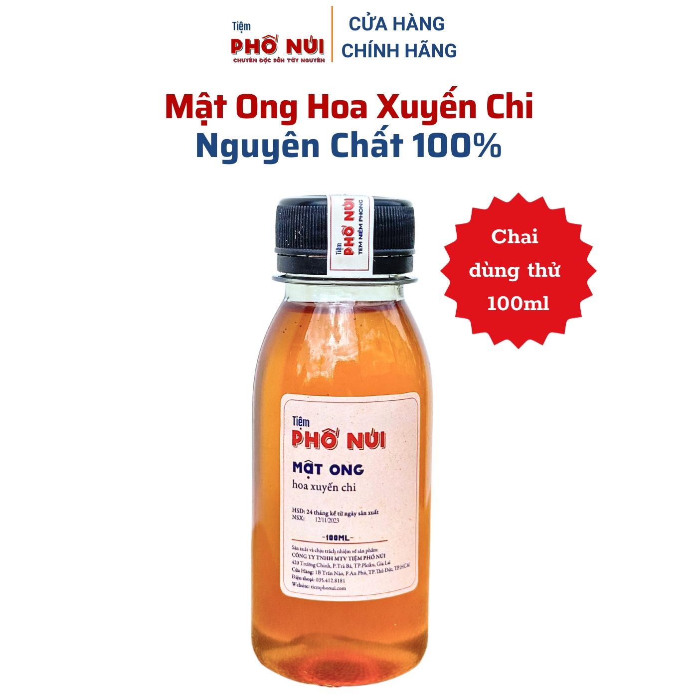 100ml Mật Ong Hoa Các Loại - Tiệm Phố Núi