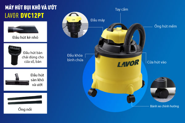 Máy hút bụi khô và ướt Lavor ( Thương hiệu Italia ) DVC 12 PT