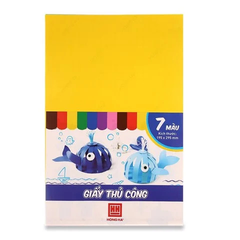Giấy thủ công 7 màu Hồng Hà