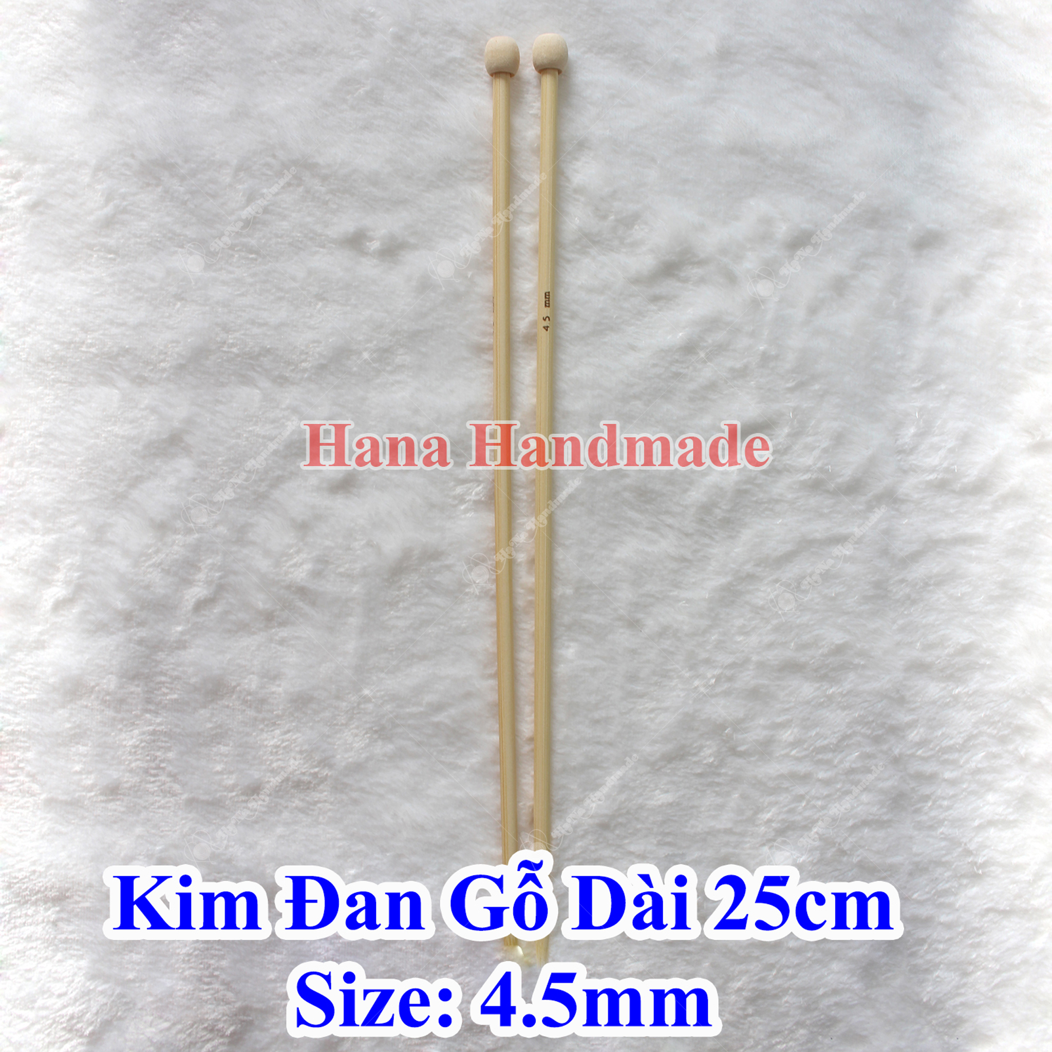 Kim đan len gỗ 25cm thẳng 18k/cặp