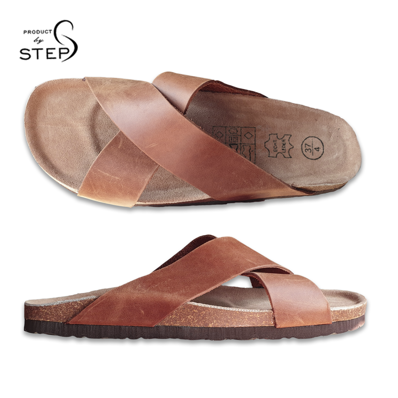 Dép đế trấu Nam Da thật quai chéo (35-45)