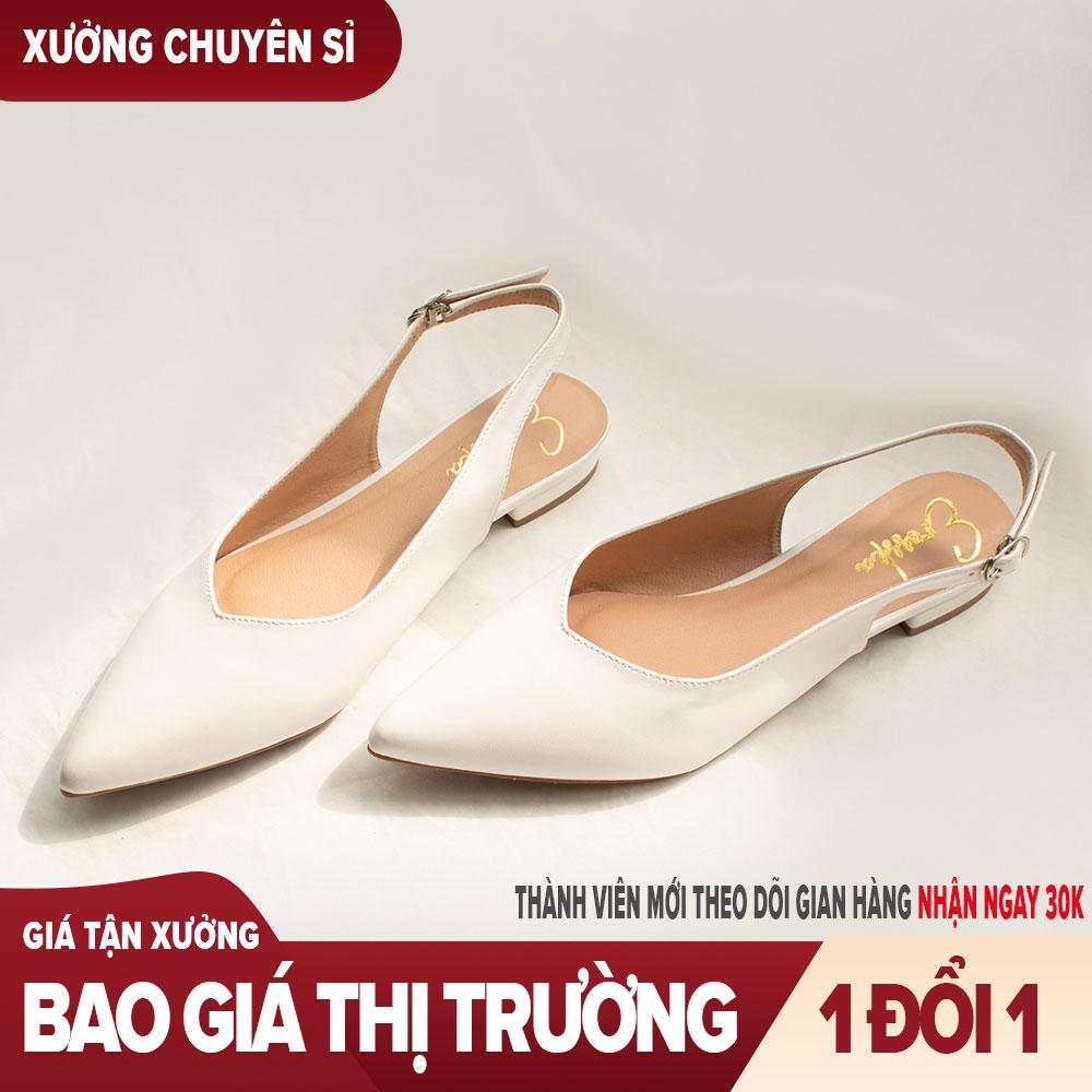 Giày nữ, giày cao gót slingback mũi nhọn cao 2cm thời trang kiểu dáng basic - EL001 (WH)