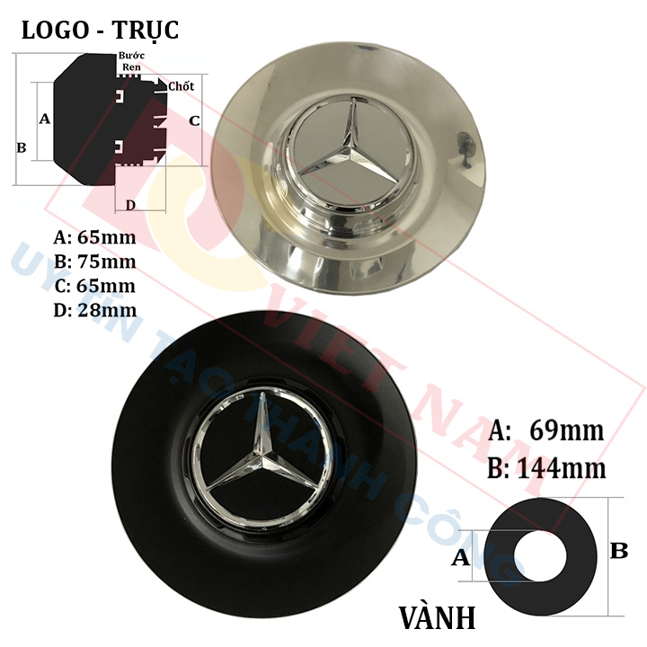 Logo chụp mâm, ốp lazang bánh xe ô tô May.bach BC-1100