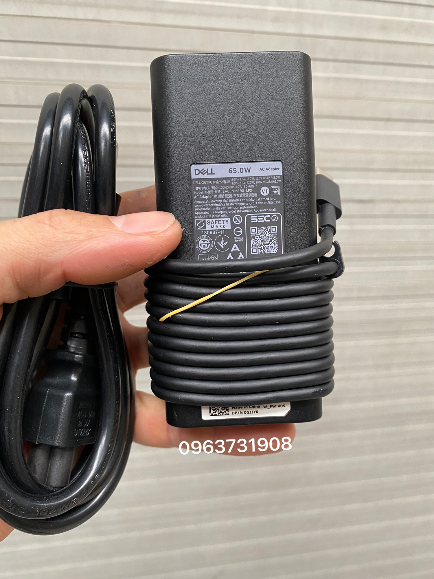 Cục sạc pin laptop dell latitude 7370 7390 7275 65w zin bóc máy dell