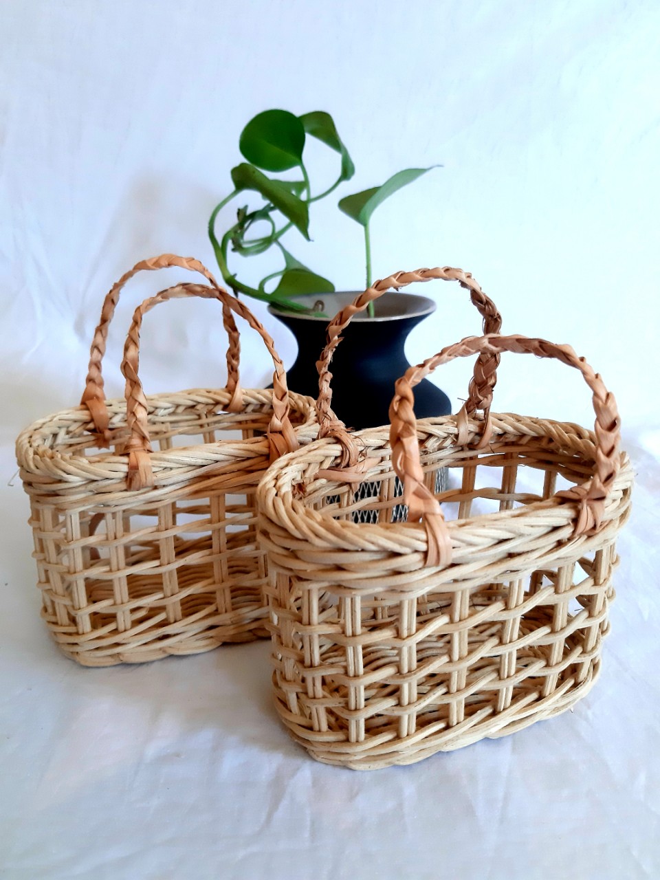 Giỏ Mây Siêu Xinh XắnPhong cách vintage boho mini siêu nhỏ dùng để trang trí Phòng bé