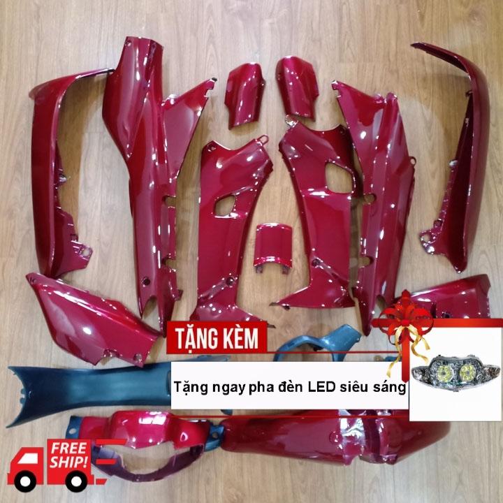 [ƯU ĐÃI KHỦNG , MUA HÀNG MIỄN SHIP VÀ CÓ QUÀ TẶNG] Dàn áo xe Wave alpha - wave 110  đời xe 1997 đến 2006, nhựa nguyên sinh ABS màu đỏ đun - có KHUYẾN MẠI BỘ TEM 3 LỚP, hàng đẹp chất lượng bảo đảm