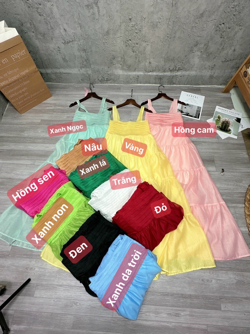 Đầm maxi 2 dây thần thánh