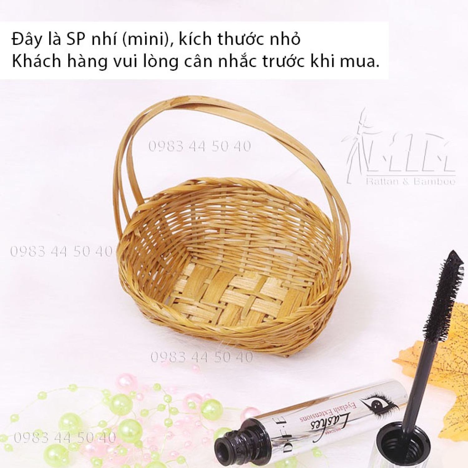 Giỏ tre mini l Lãng hoa nhí - decor/trang trí, phụ kiện chụp hình.