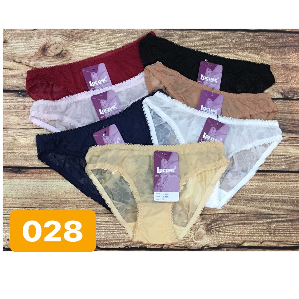 Combo 5 Quần Lót Nữ Bông Ép Cao Cấp Locust 028 – Ren Hoa Êm Ái, Co Giãn 4 Chiều, Size M–4XL
