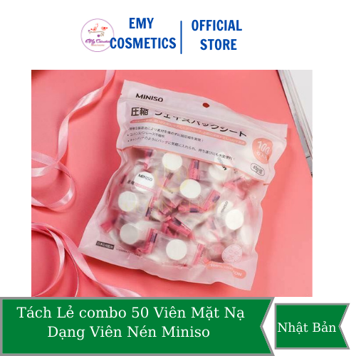 [HCM]Combo 50 viên mặt nạ nén Miniso Nhật Bản