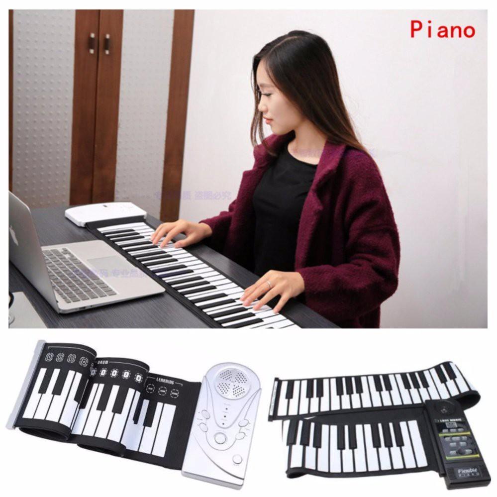 [HCM]Đàn Piano Konix 49 phím cuộn mềm dẻo Flexible MD88P (Không loa cần kết nối máy tính - Có Pedal cáp kết nối USB - Roll Up Midi Keyboard Controller)