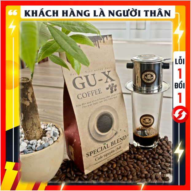 [HCM]Cà phê Rang Xay Robusta 100% nguyên chất- GU-X COFFEE- 500gr