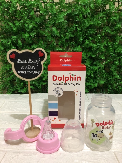Bình Sữa Cổ Hẹp Có Tay Cầm Dolphin 120Ml/240Ml