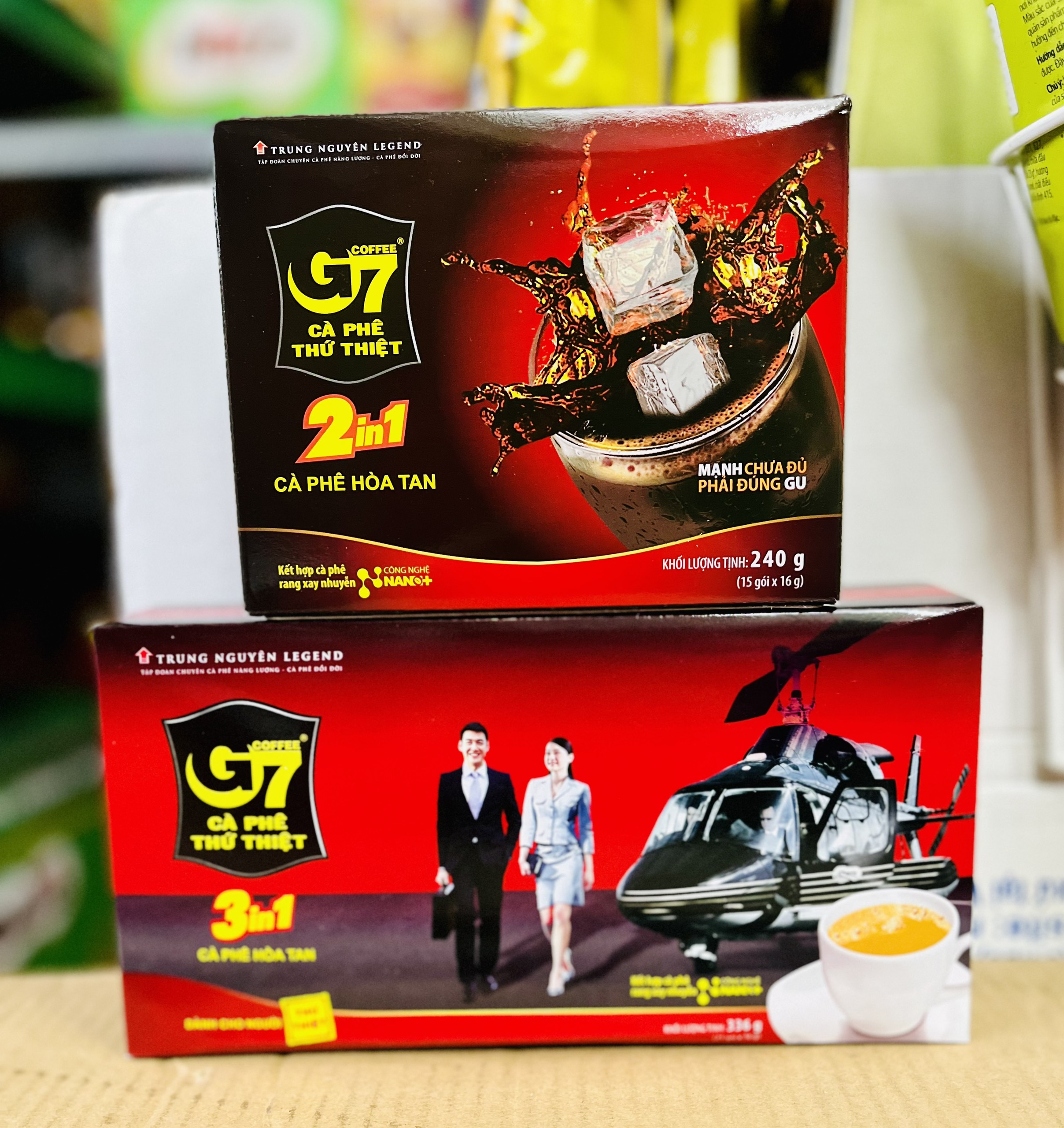 Cà phê đen/Cà phê sữa G7 - Cà phê Trung Nguyên dạng hộp (15 - 21 gói x 16g)