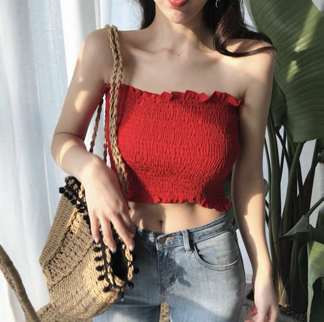Áo Ống Nhún nhiều màu, kate nhật nhúng may kỹ
