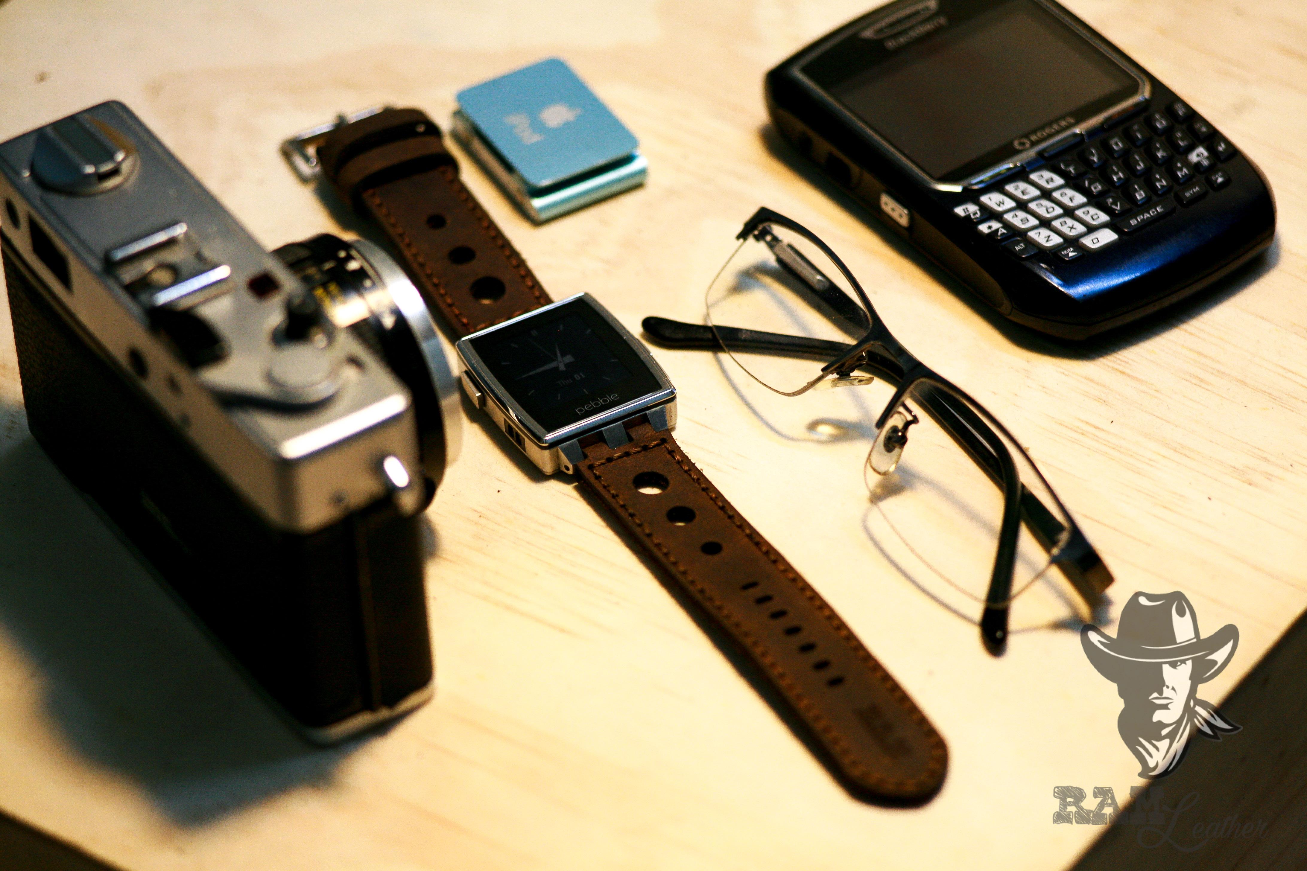 Dây Da Đồng Hồ Pebble Steel Da Bò RAM Leather Nau Dat