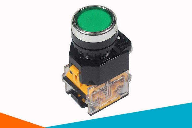 Nút nhấn đề nhả MÀU XANH LÁ - không đèn LA38-11BN - 440V 10A - Nút reset Xanh