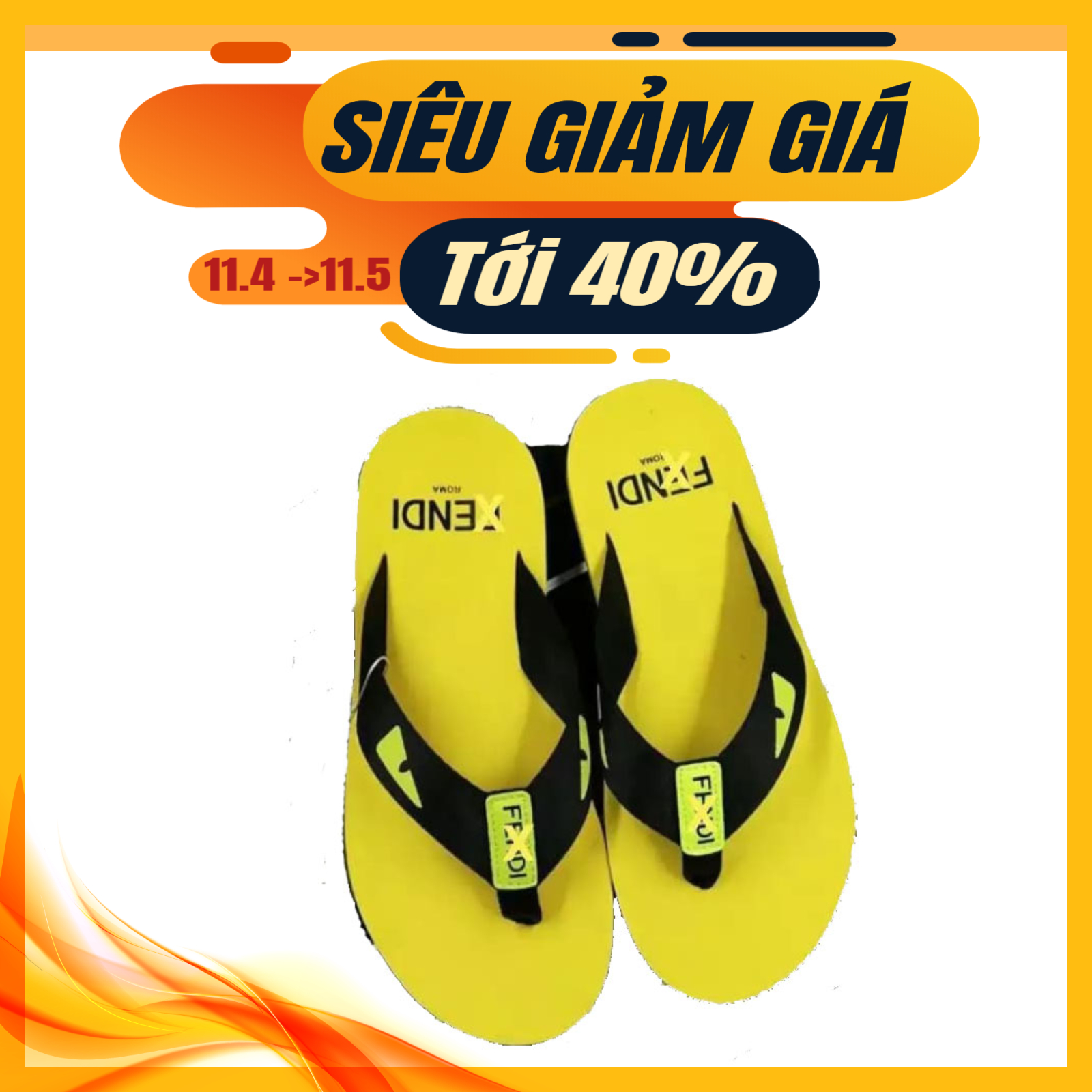 Dép kẹp nam mắt cáo F.D ( Màu Cam)