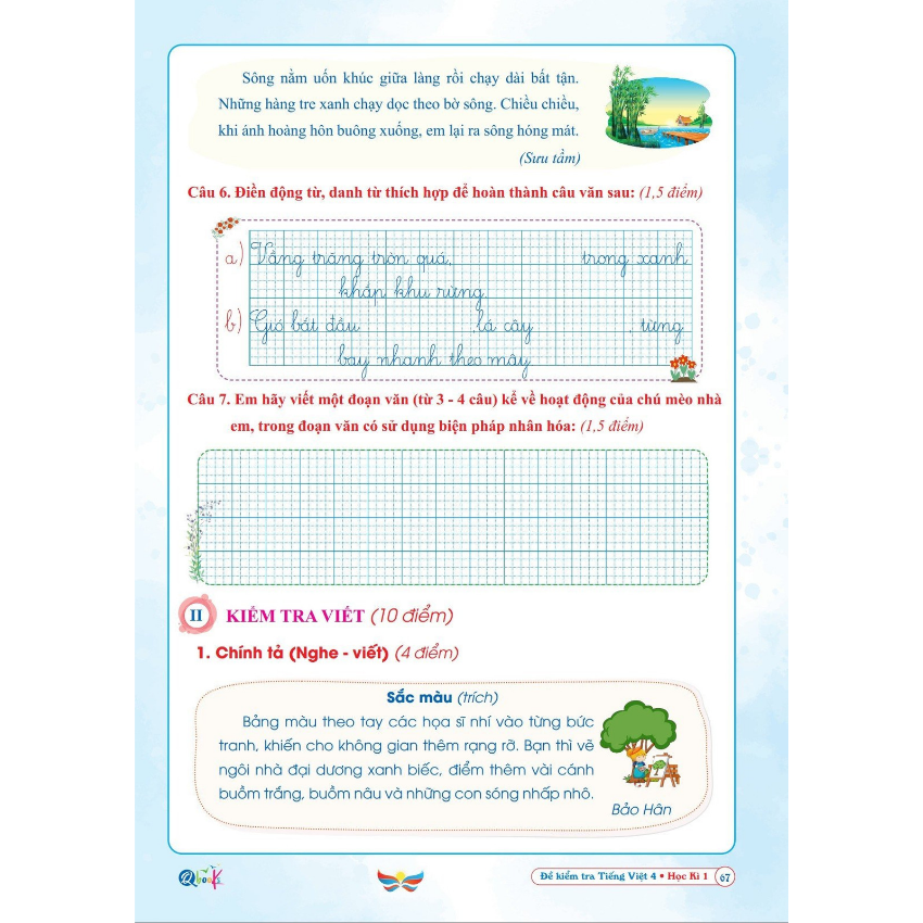 SÁCH - [ Lớp 4 - hk1 ] - Cánh diều - Đề kiểm tra tiếng việt 4 hk1