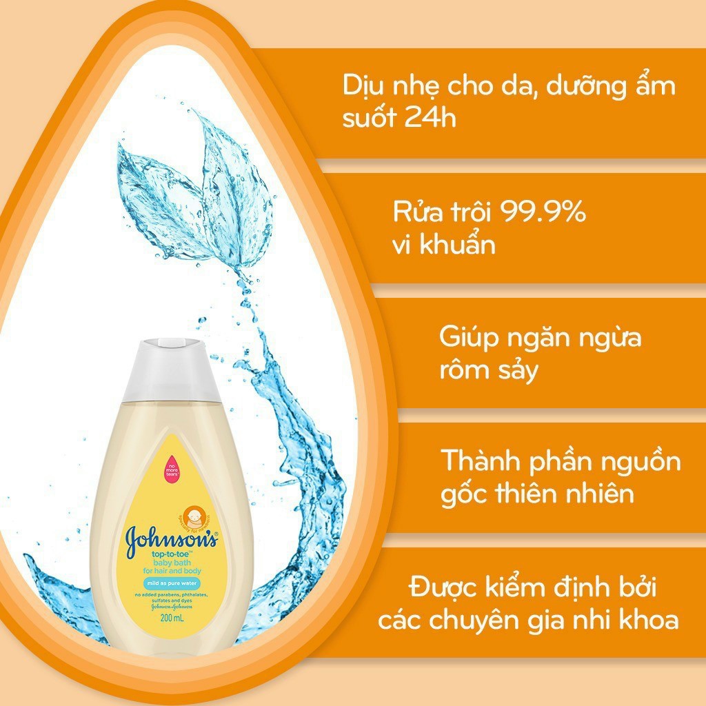 Sữa Tắm Gội Em Bé Johnson’s 200ml
