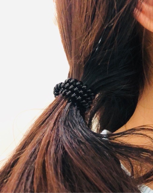 Set 5 dây cột tóc buộc tóc lò xo đen nhiều kích cỡ