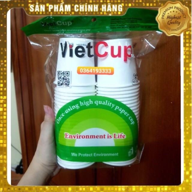 Cốc giấy Vietcup 50 cái 180ml