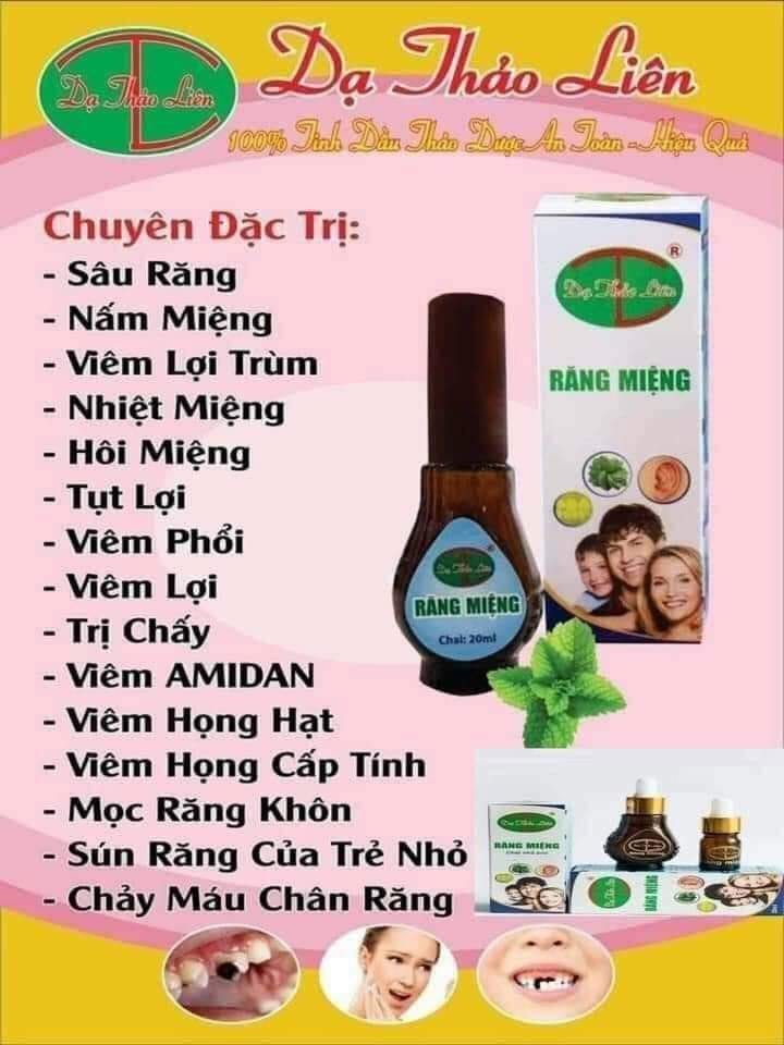 TINH DẦU RĂNG MIỆNG SÂU RĂNG NHIỆT MIÊNG SÚN RĂNG DẠ THẢO LIÊN