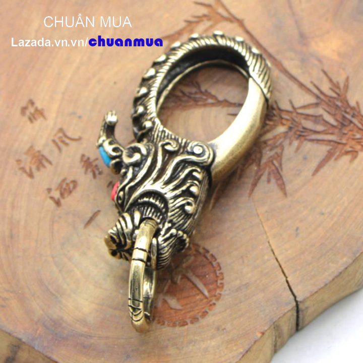 Móc Chìa Khóa Xe Máy Tỳ Hưu Bằng Đồng Phong Thủy (Móc Gắn Chìa Khóa, Móc Thắt Lưng, Carabiner, Tài Lộc, May Mắn,... cmk cmkd )