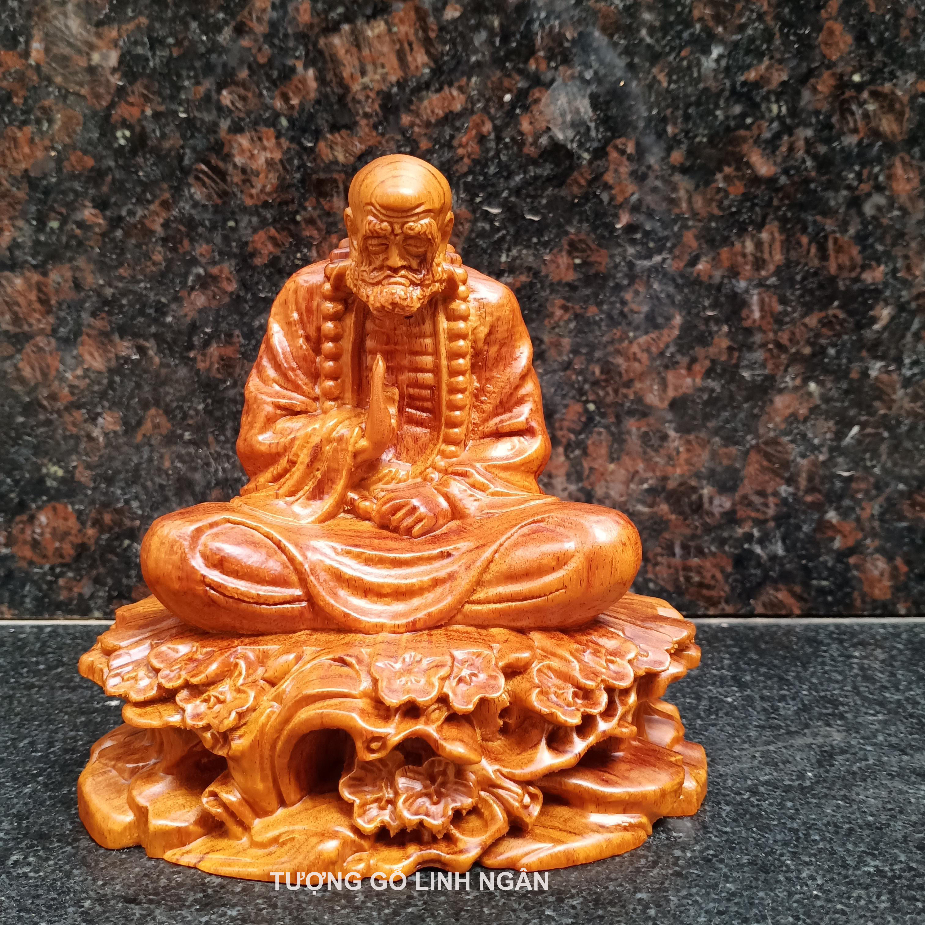 Tượng Đạt ma - Đạt ma sư tổ ngồi thiền gỗ hương