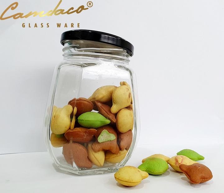 Combo 8 Hũ Thủy Tinh Bát Giác 350ML Đựng Mật Ong Và Thực Phẩm Cẩm Đạt