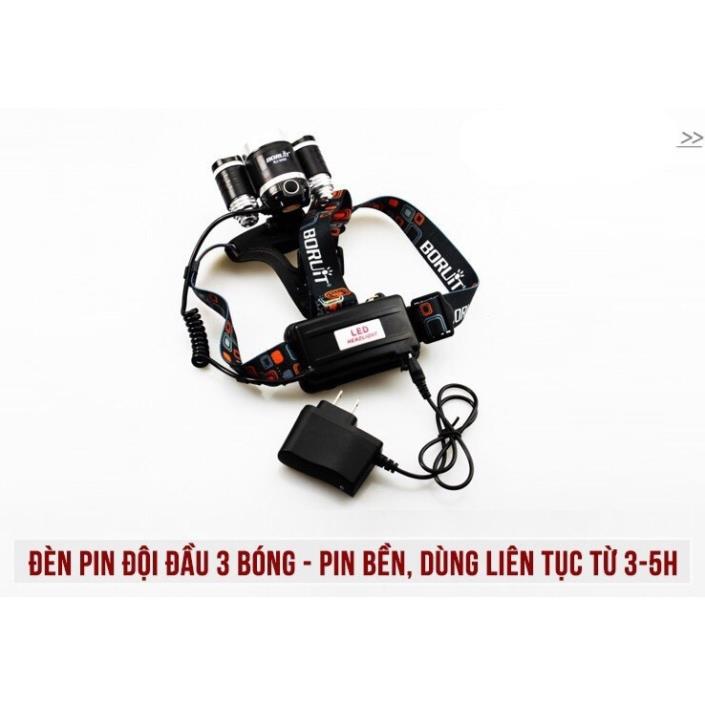 Đèn Đội Đầu 3 Bóng Siêu Sáng ( 2 Pin )