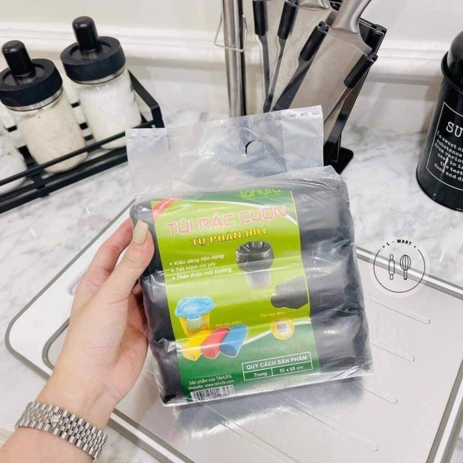 Set 3 cuộn túi rác đen tự phân hủy
