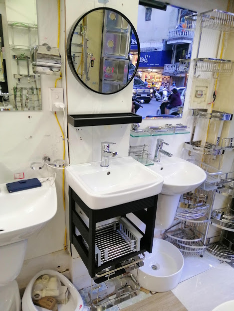 Combo bộ chậu lavabo mini đầy đủ vòi nóng lạnh