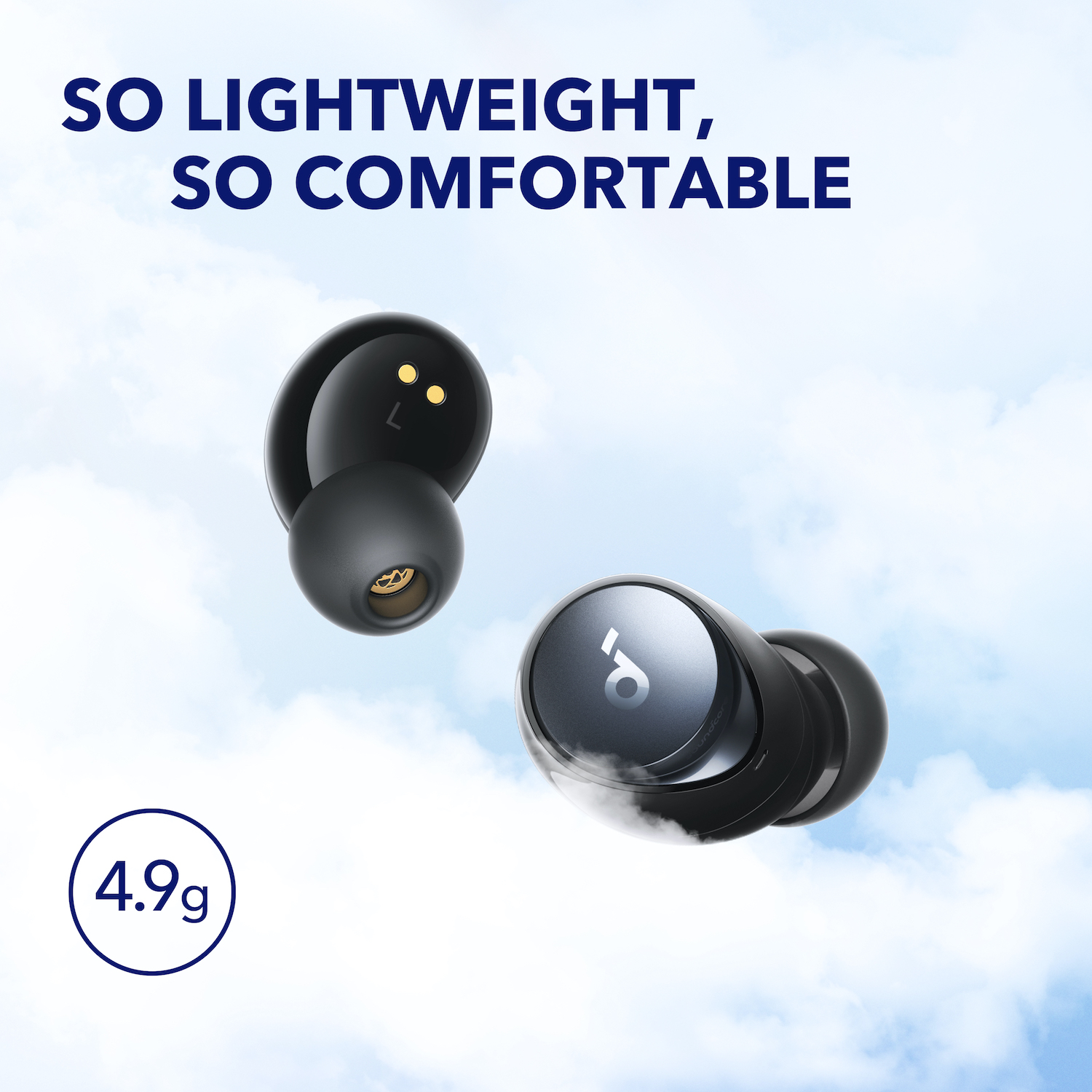 Soundcore by Anker Space A40 Earbuds Bluetooth 5.2 Auto-Adjustable ANC Wireless Earbuds 50H Playtime Hi-Res Sound Headsets Wireless Charging Headphone
