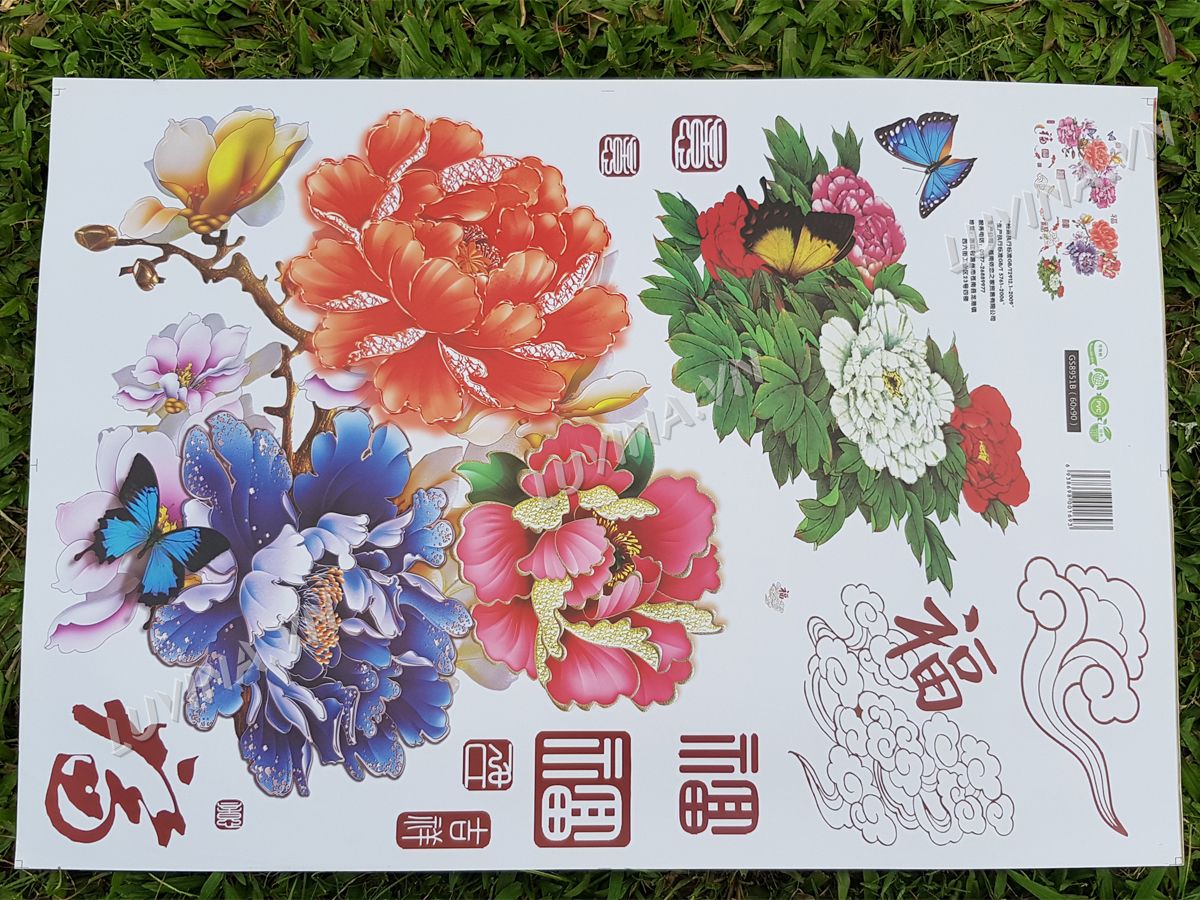 DECAL DÁN TƯỜNG TẾT MẪU ĐƠN SẮC MÀU