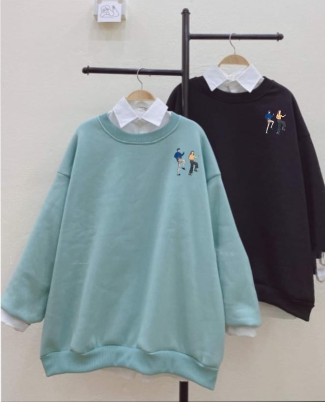 Áo nỉ sweater đôi bạn thân (trọng lượng từ 40kg đến 75kg )