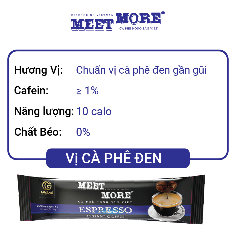 Espresso Meet More Instant Coffee Box (15 Packs/3 Grams) - Traditional Coffee