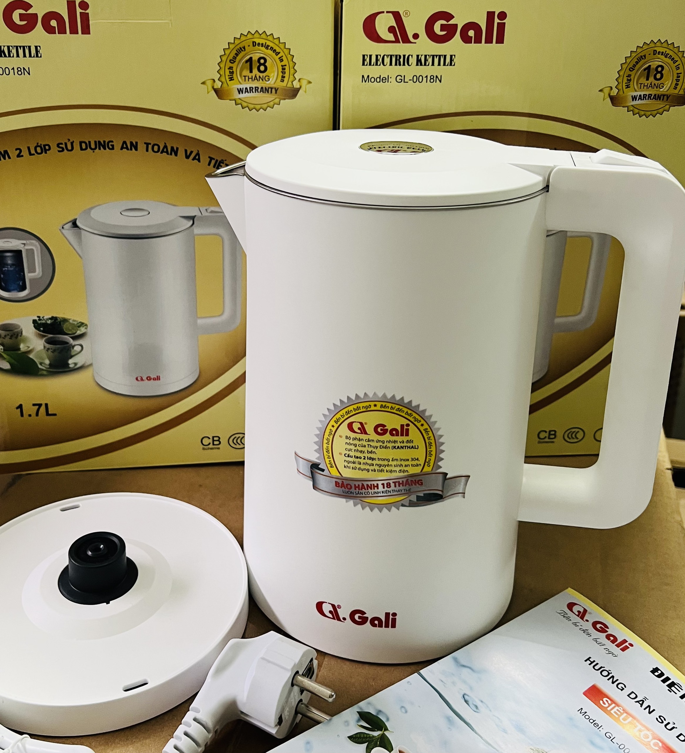 Bình đun siêu tốc Gali GL-0018N 1.7L - Công suất 1800W