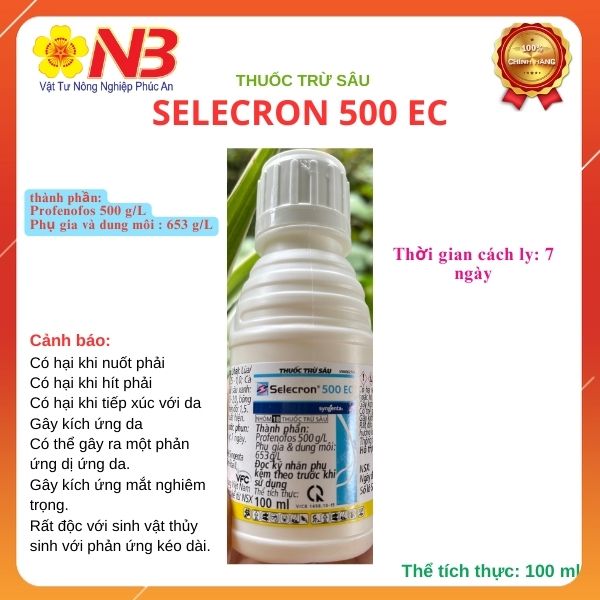Selecron 500EC 100ml- syngenta - Thuốc trừ rầy, bọ trĩ hoạt chất profenofos 500g/l