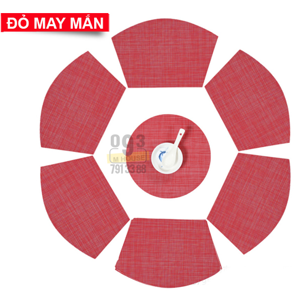 Tấm Lót Khăn Lót Chén Dĩa Bàn Ăn Cánh Quạt Tứ Giác Cho Bàn Tròn Đủ Kiểu Bàn 45x29cm