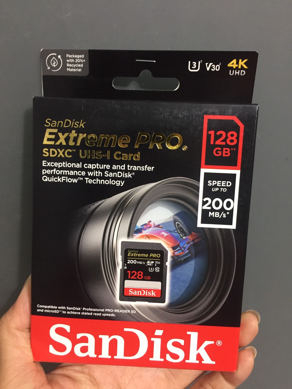 [ 32GB/ 64GB/ 128GB/ 256GB] Thẻ nhớ SD tốc độ 200MB/s Sandisk Extreme PRO (U3 - V30) SDSDXXY