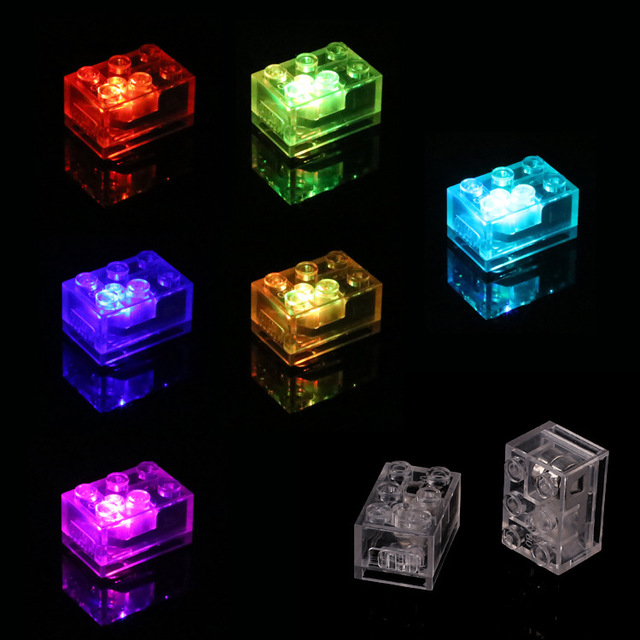 Set 2 mảnh đồ chơi lego phát sáng đèn led 2x3